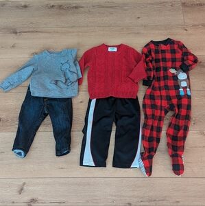 Baby boy Fall Lot Toddler 24m Outfits Fleece Sleeper Jeans Lined Winter Bundle